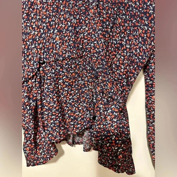 NWT Lazy Sundays Welcome the Season top long sleeve cinch waist navy size M - Picture 3 of 8